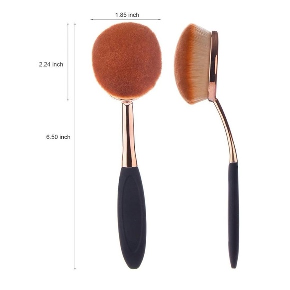Large Rose Gold Foundation Dust Free Oval Makeup Brush - Picture 2 of 8